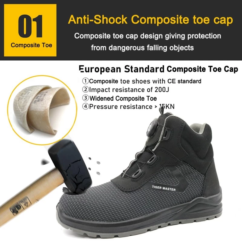 China TM268H Fast lock system non-slip composite toe safety boots for men manufacturer