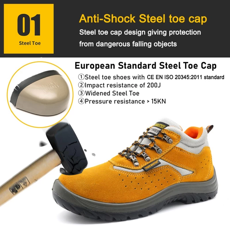 الصين TM237 أحذية السلامة الرياضية للرجال من جلد الغزال رخيصة الثمن مع مقدمة فولاذية الصانع