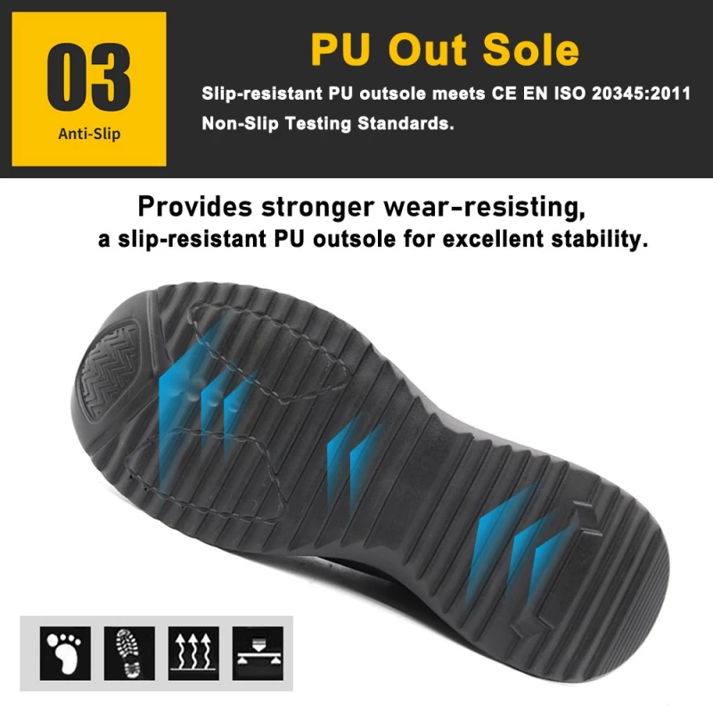 porcelana TM3139 Zapatos de seguridad antideslizantes resistentes al aceite y a prueba de pinchazos con punta de acero para hombre, calzado deportivo fabricante
