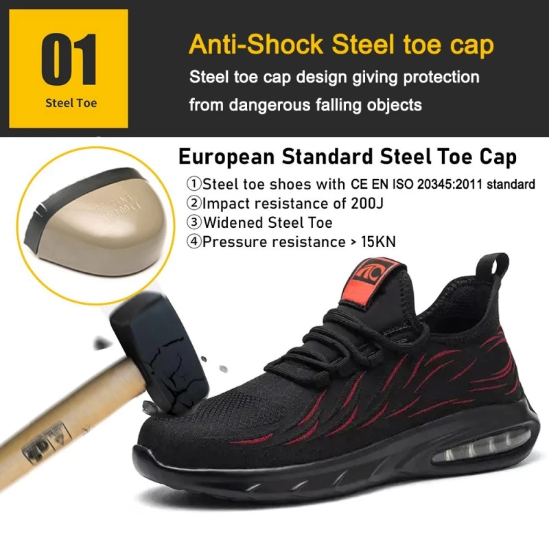 porcelana TM3143 Zapato de seguridad para hombre, ligero, con amortiguación de aire y puntera de acero fabricante