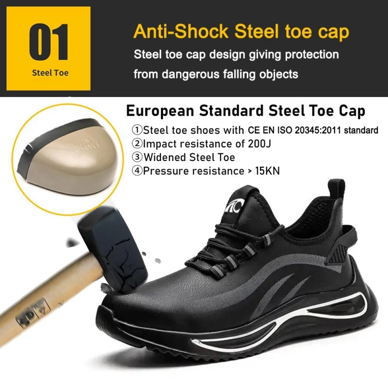China TM3150 Sapatos de segurança antiderrapantes para construção com biqueira de aço e resistência a óleo para homens fabricante