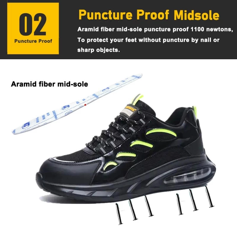 porcelana TM3159 Zapatos de seguridad deportivos con punta de acero antipinchazos y suela de EVA suave para hombres fabricante