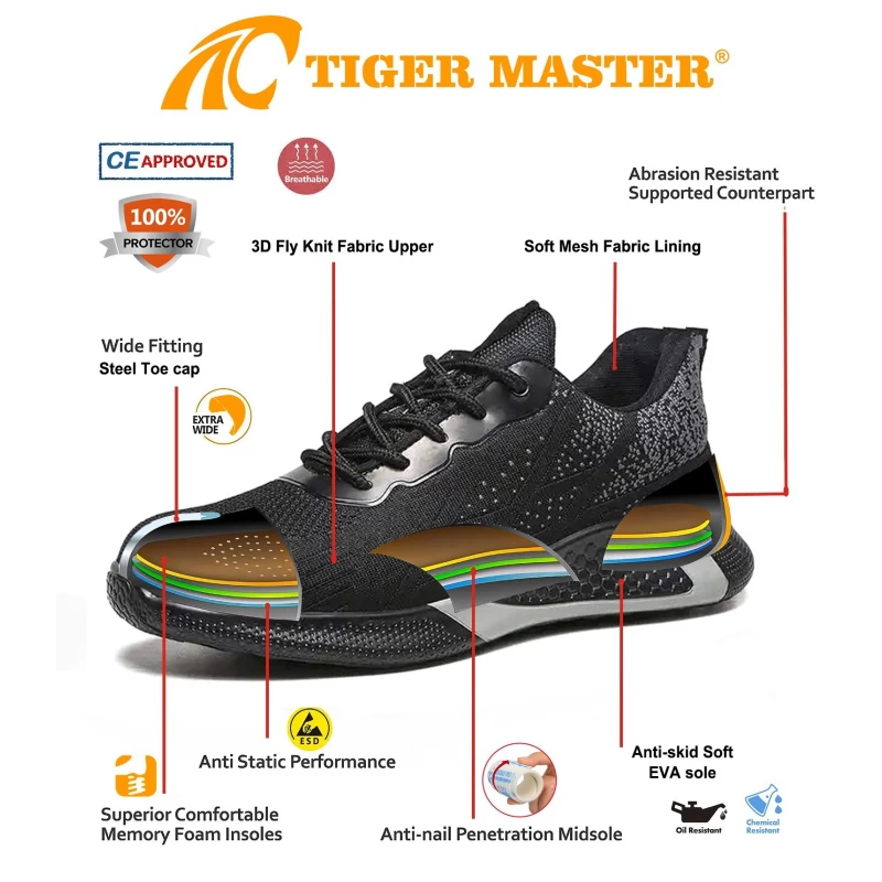 中国 TM3159 ソフト EVA ソール耐パンク鋼つま先スポーツ安全靴メンズ メーカー