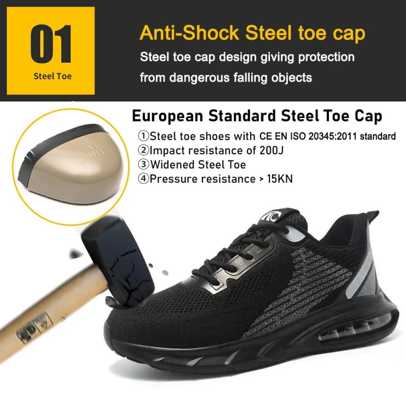 Chine TM3160 Baskets légères à bout en acier pour hommes, chaussures de sécurité à la mode fabricant