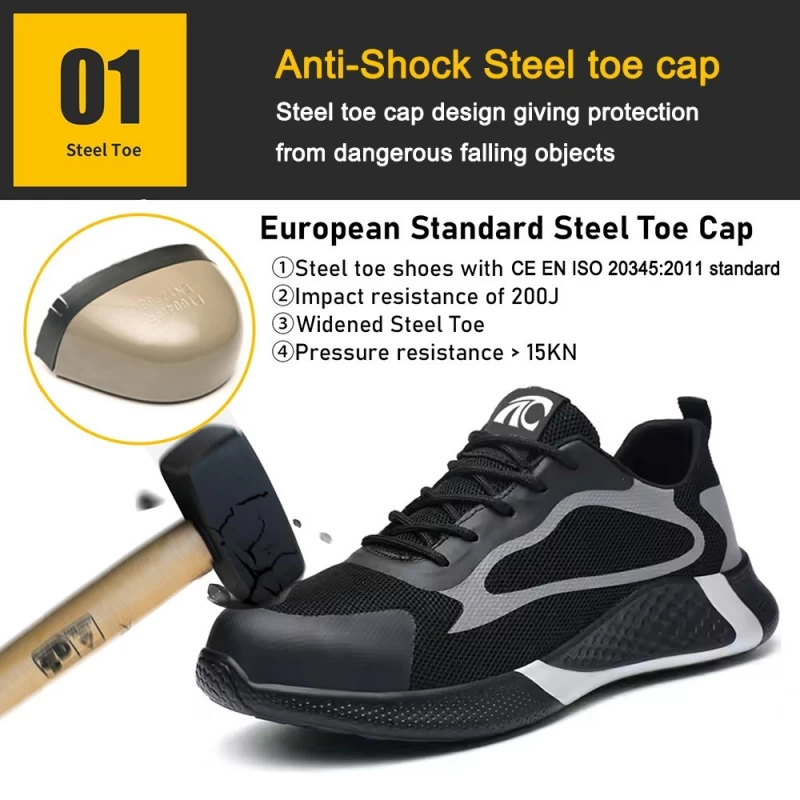China TM3161 Soft EVA sole anti puncture steel toe sneaker safety shoes for men manufacturer