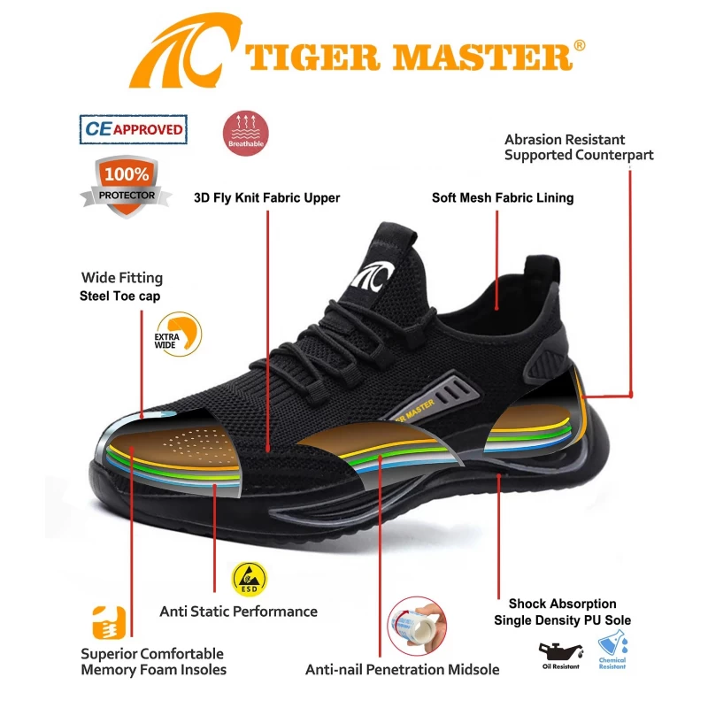 Китай TM3162 Нескользящая маслостойкая спортивная обувь со стальным носком для логистики производителя