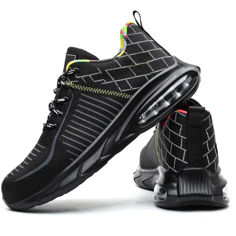 Chine TM3163 Chaussures de sport de sécurité légères noires pour hommes avec embout en acier fabricant