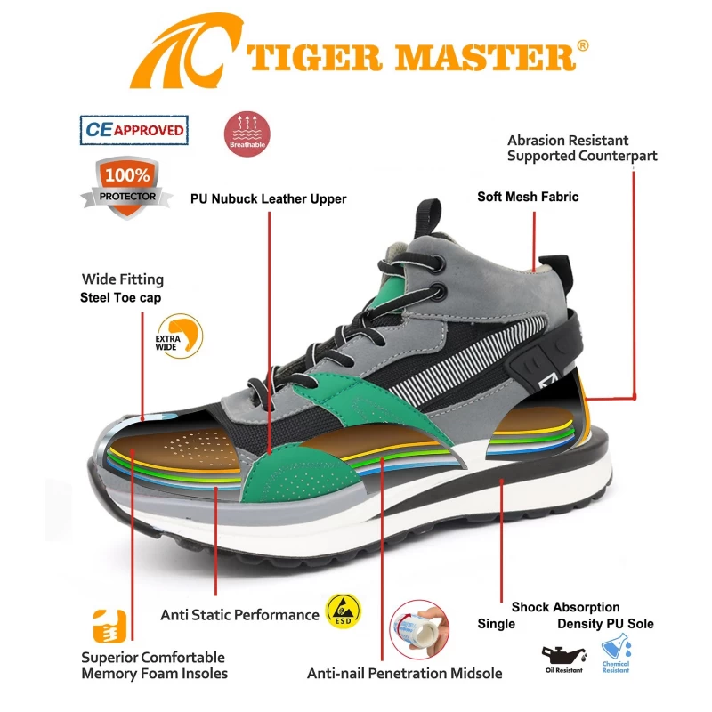 Китай TM267G Легкая спортивная защитная обувь со стальным носком, предотвращающая проколы, мужская рабочая обувь производителя