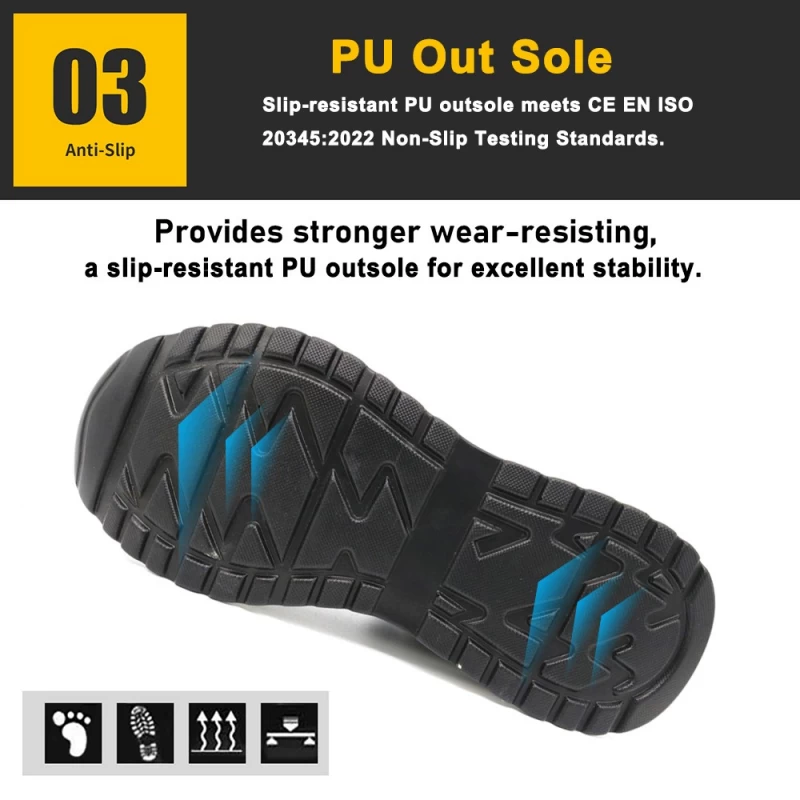 China TM3164 Non-slip PU sole anti puncture steel toe work safety shoes for men manufacturer