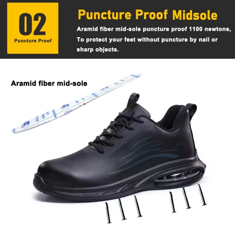 Cina TM3168 Scarpe antinfortunistiche industriali sportive da uomo in pelle microfibra con punta in acciaio produttore