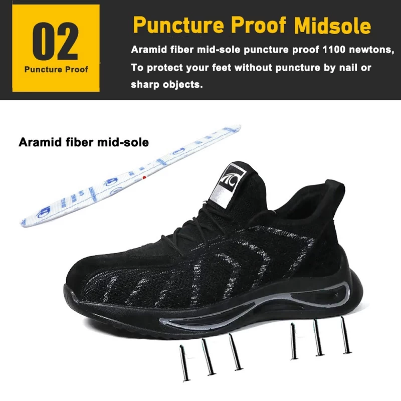 Cina TM3169 Scarpe antinfortunistiche sportive antiforatura con puntale in acciaio antiscivolo per la logistica produttore