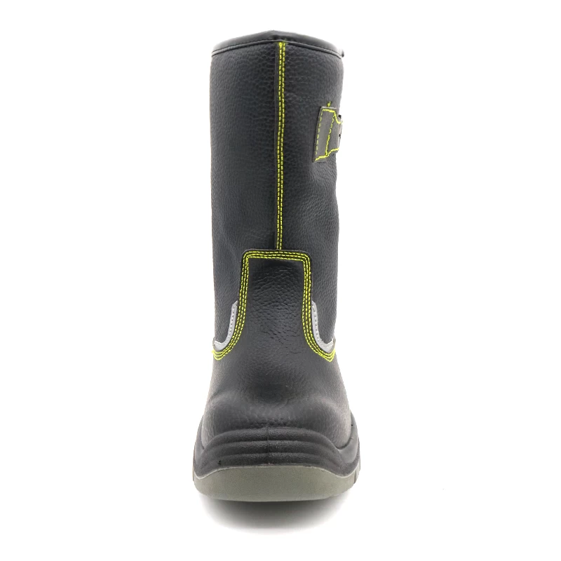 中国 TM077B ブラック 12 インチ牛革スチールつま先抗パンク溶接安全靴メンズ メーカー