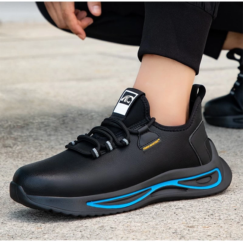 中国 TM3055 ノンスリップマイクロファイバーレザーアンチスマッシング軽量ファッション安全靴男性用 メーカー