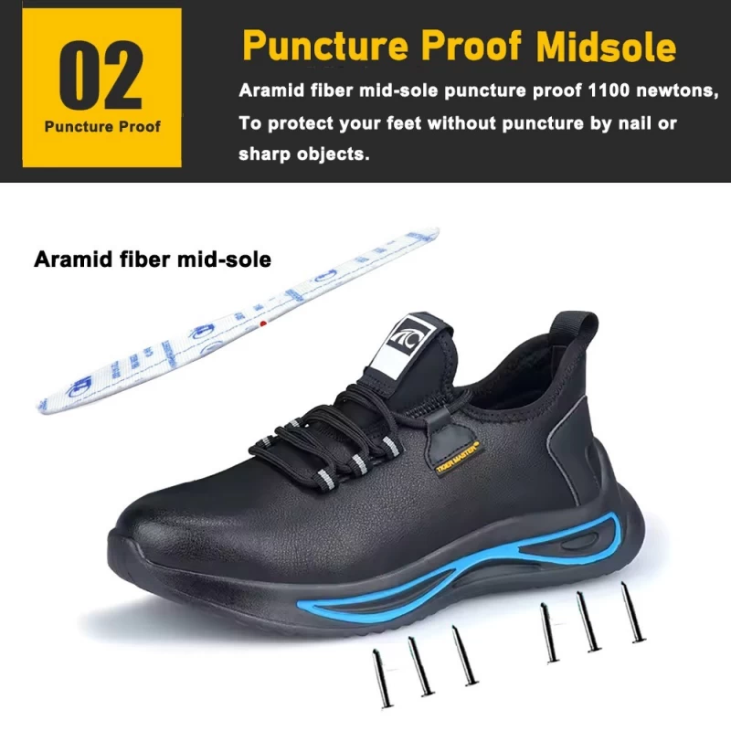 China TM3055 Non-slip microfiber leather anti-smashing light weight fashion safety shoes for men manufacturer