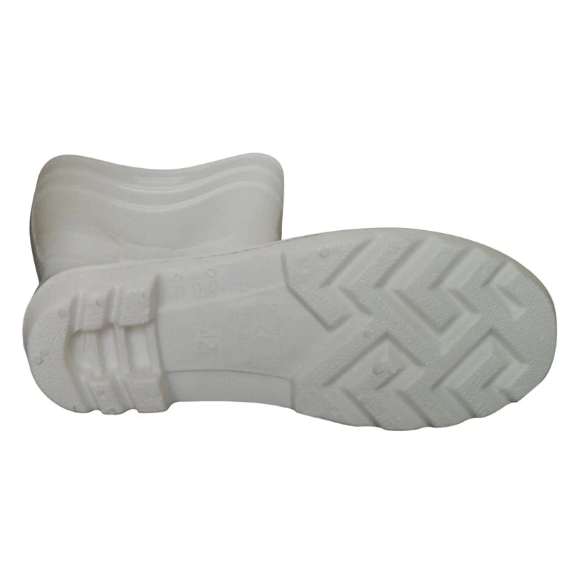 중국 GB03-6 남성용 방수 미끄럼 방지 흰색 비 안전 반짝이는 PVC 장화 제조업체