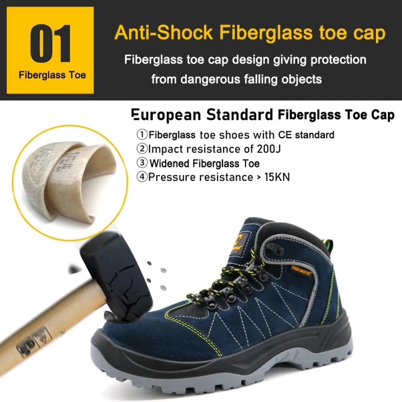 China TM235 Fiberglass toe puncture proof workshop safety shoes for men manufacturer