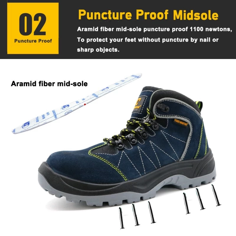 China TM235 Fiberglass toe puncture proof workshop safety shoes for men manufacturer