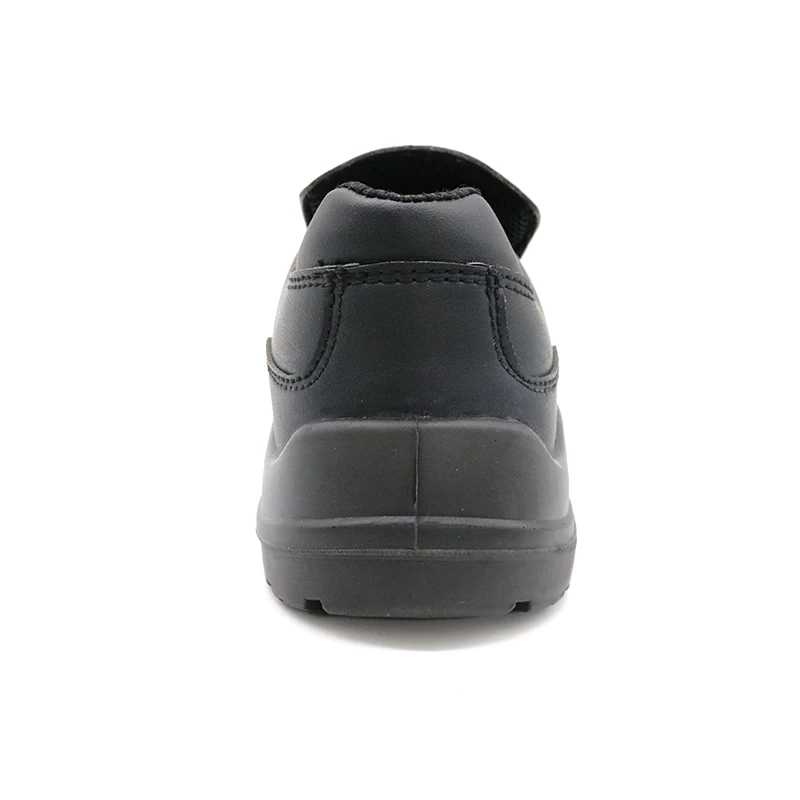 China TM079-1 New anti-slip black microfiber leather fiberglass toe anti static safety shoes kitchen manufacturer