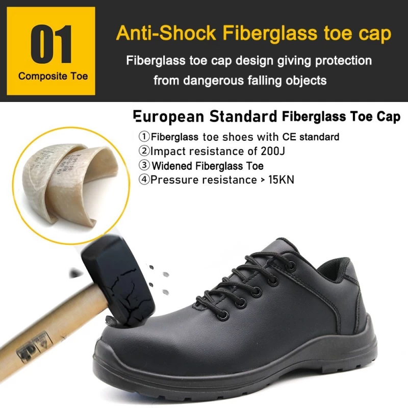 Cina TM084-1 Nuove scarpe antinfortunistiche da cucina nere antiforatura con punta in fibra di vetro antiscivolo produttore