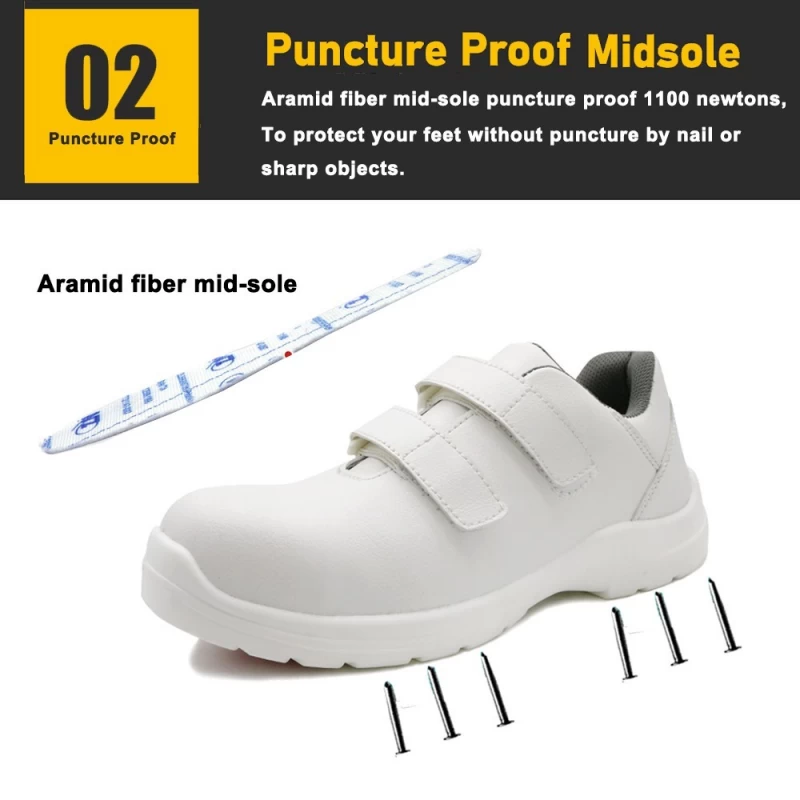 China TM083 Super slip resistance anti-smashing puncture proof white kitchen safety shoes for men manufacturer
