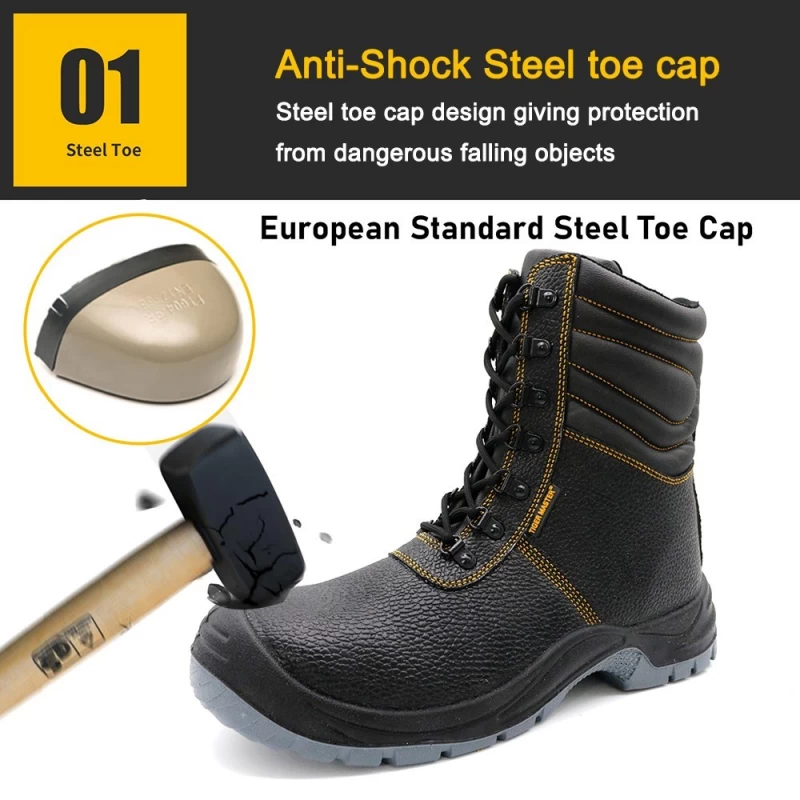 China TM3220 High-cut steel toe and steel mid plate industrial safety boots for men manufacturer