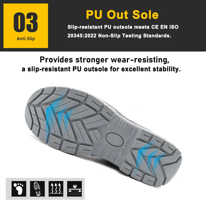 China TM181 Anti slip prevent puncture steel toe brown security shoes for men manufacturer