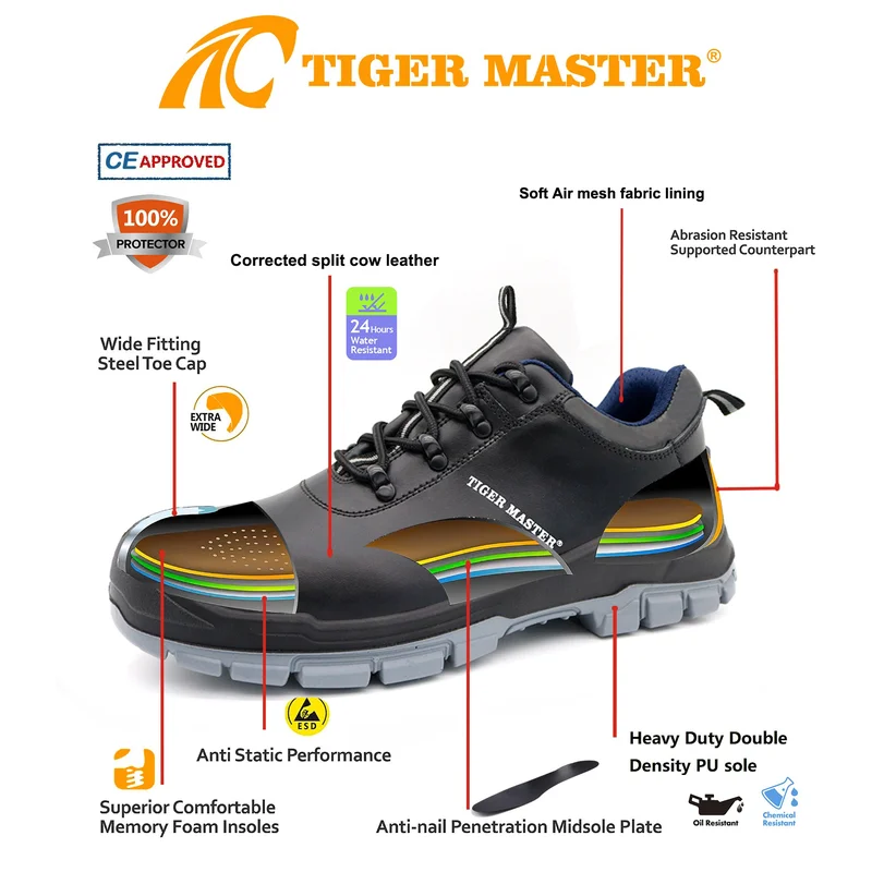 China TM180 Antistatische Sicherheitsschuhe mit Stahlkappe und Stahlzwischensohle für Herren Hersteller