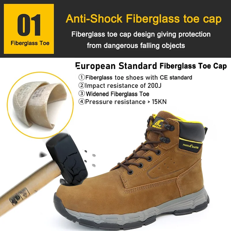 中国 TM183 タイガーマスター グラスファイバーつま先耐パンク安全セキュリティブーツ メーカー
