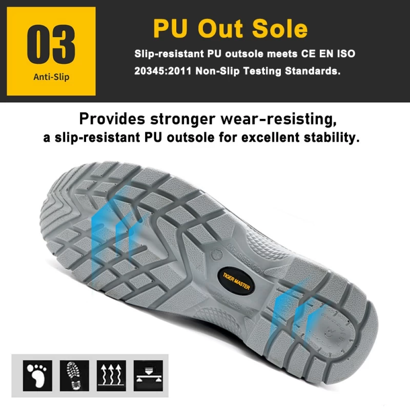 China TM004L Oil water resistant steel toe anti puncture work safety shoes manufacturer