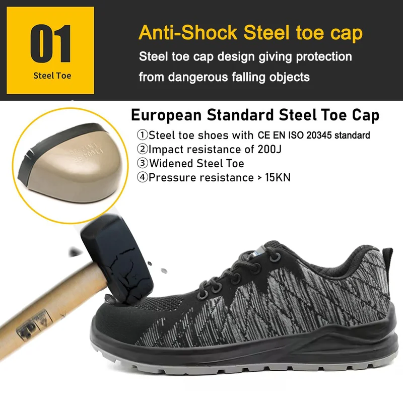 China TM234 steel toe anti puncture sport safety shoes for men manufacturer