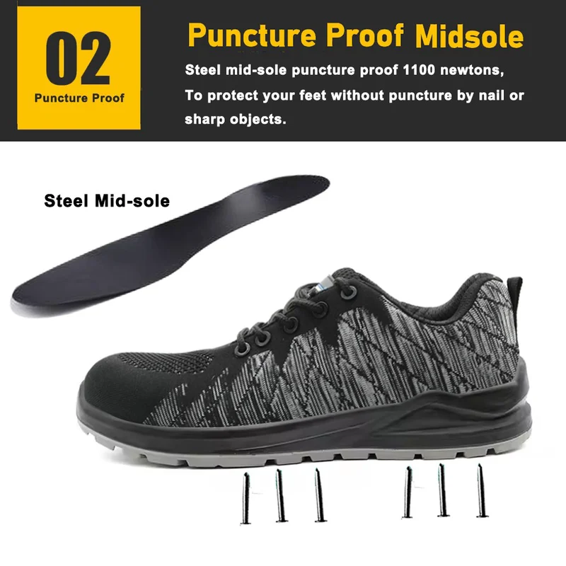 China TM234 steel toe anti puncture sport safety shoes for men manufacturer