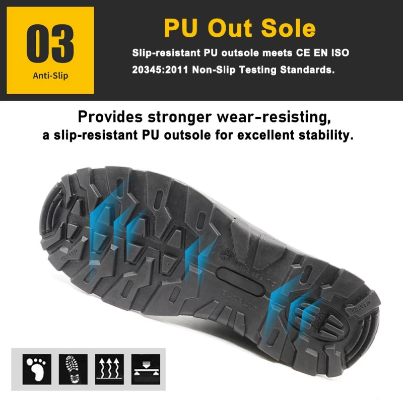 China TM266 Anti slip stalen teen punctie proof blauwe suède veiligheidsschoenen fabrikant