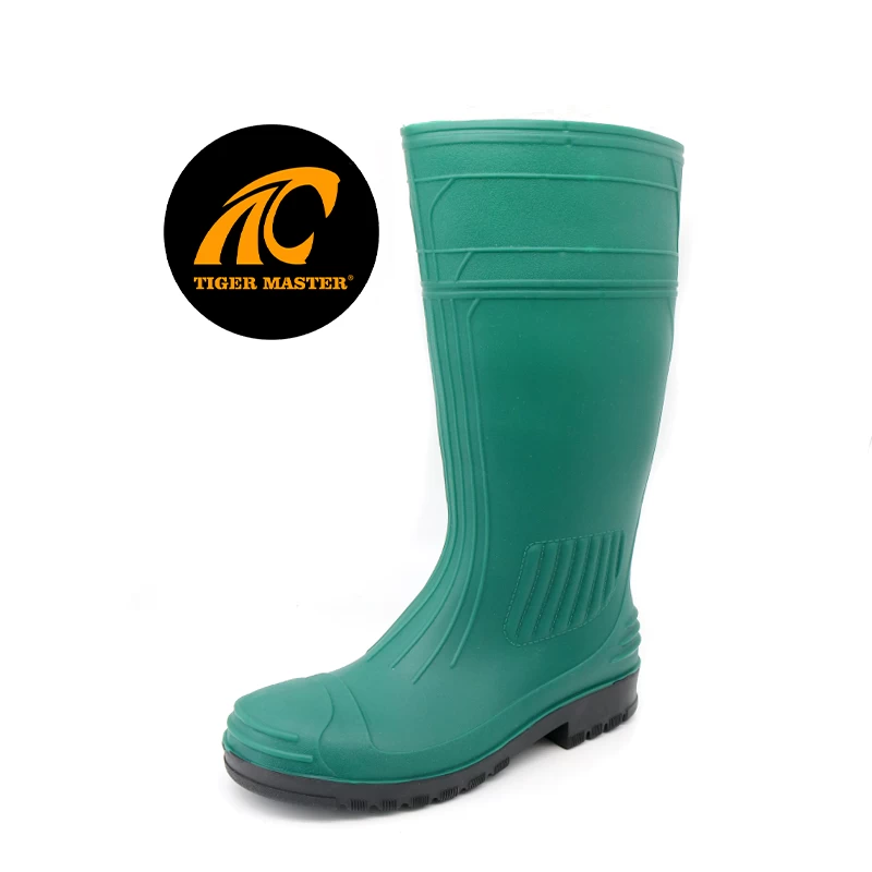 China GB38 Groene stalen teen Anti punctie PVC Safety Rain Boots waterdicht fabrikant