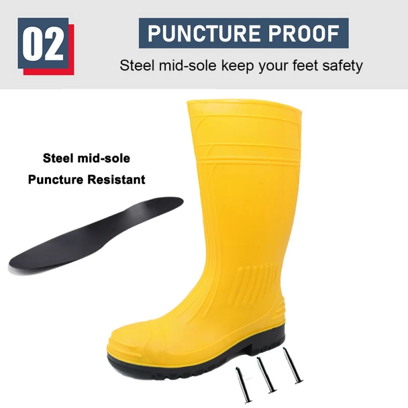 China GB38 Green Steel Toe Anti Puncture Pvc Safety Rain Boots Waterproof - COPY - 7wr0ge fabricante