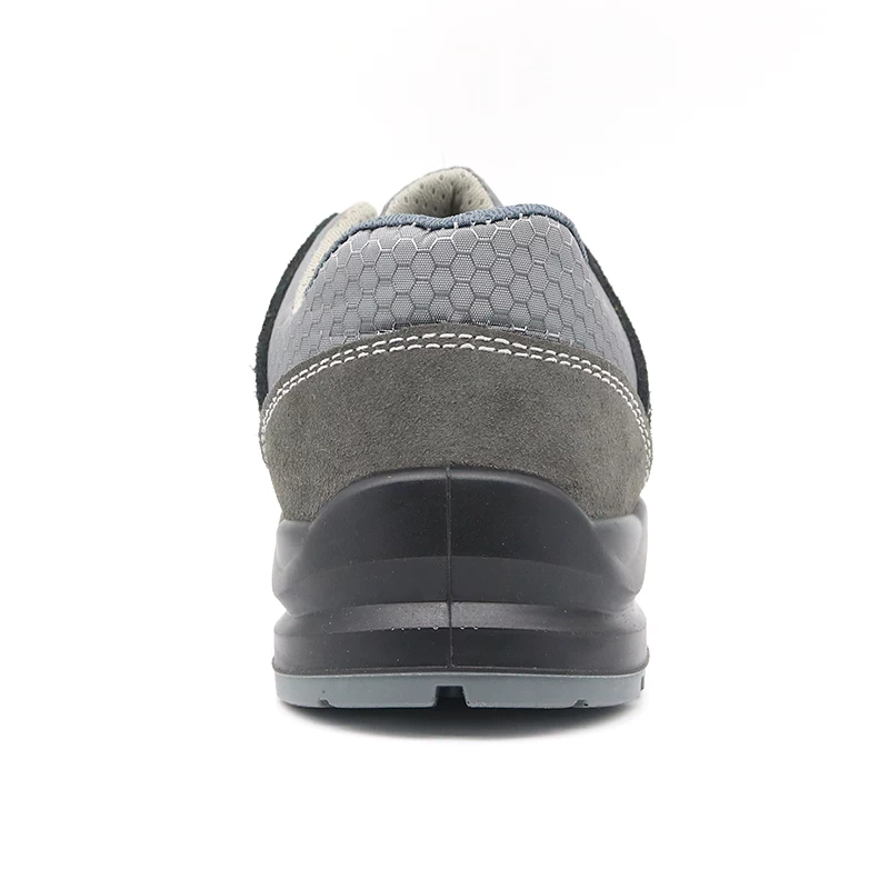 China TM2020 Fiberglass toe puncture proof anti static grey suede sport safety shoes manufacturer
