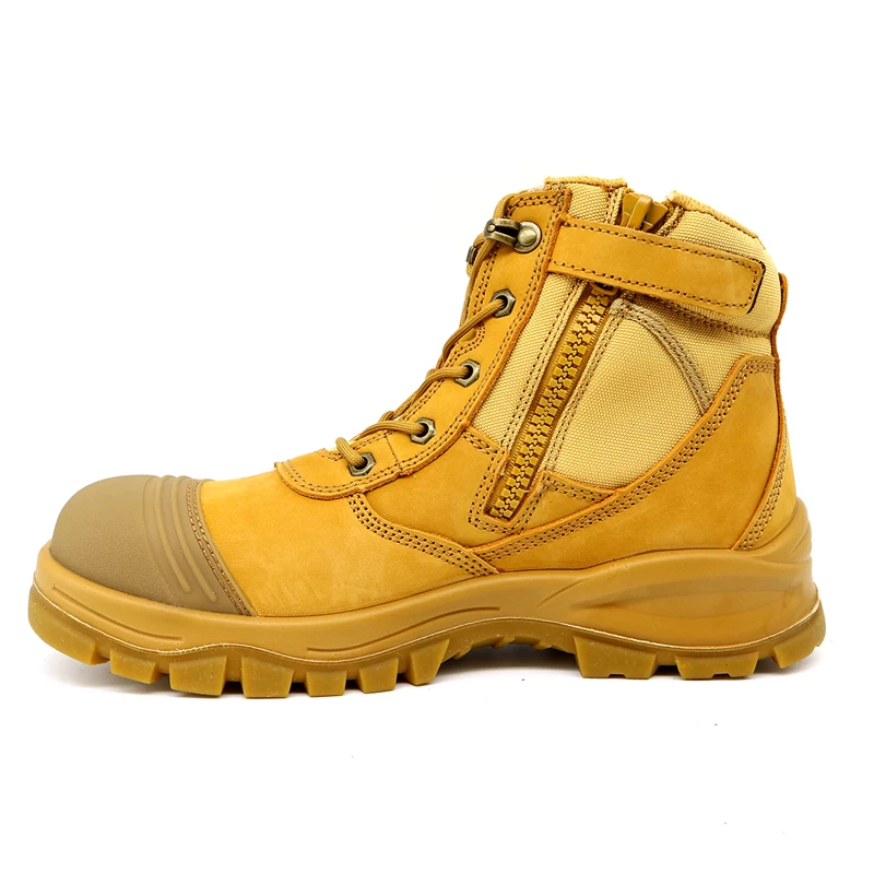China TM135 Nubuck leather steel toe oil gas industry safety boots with zipper manufacturer