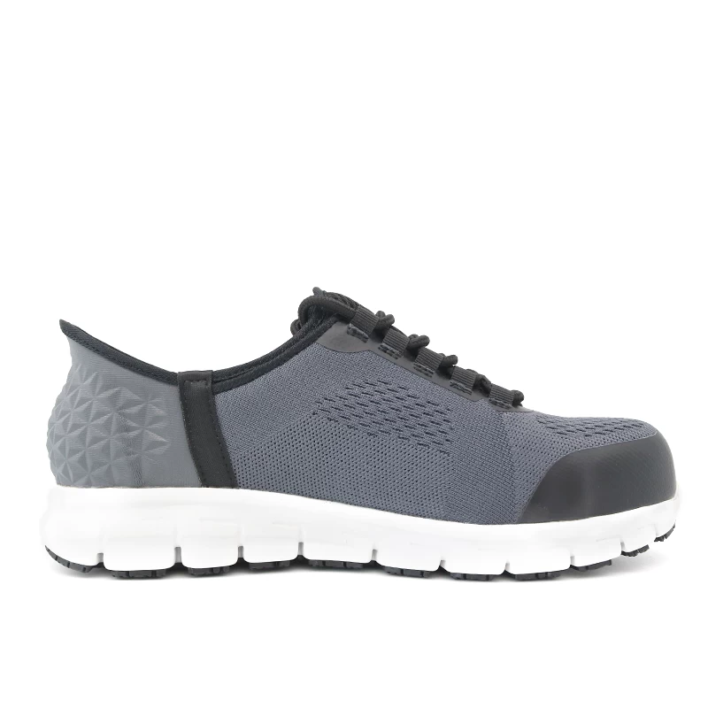 China TM2023 Slip-ins Fiberglass Toe Puncture Proof Anti-static Sport Safety Shoes Grey manufacturer