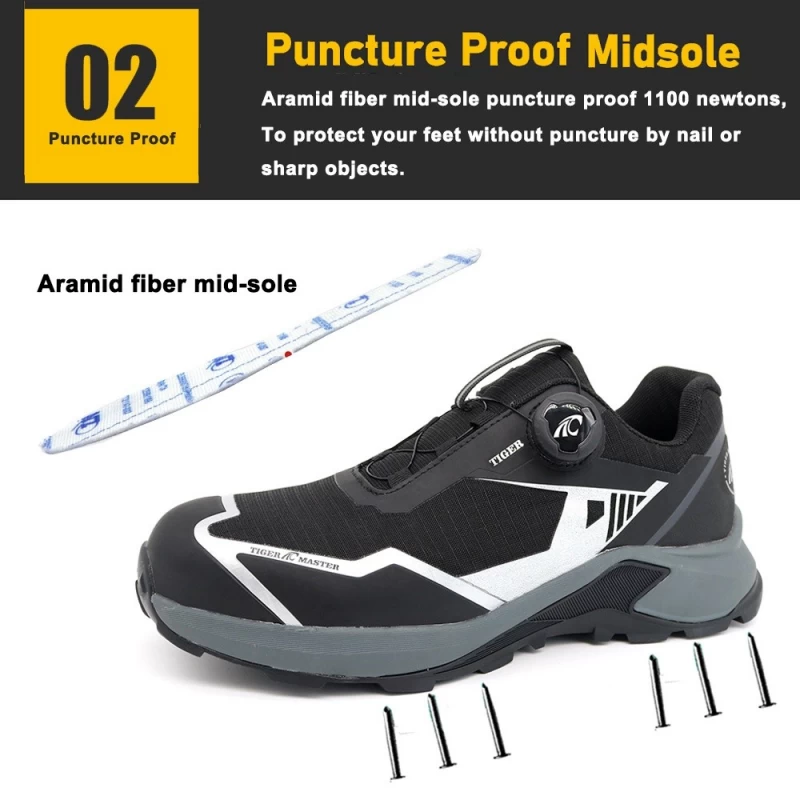China TM2028 Twist Lock Anti-skid Fiberglass toe Stylish Sport Safety Shoes manufacturer