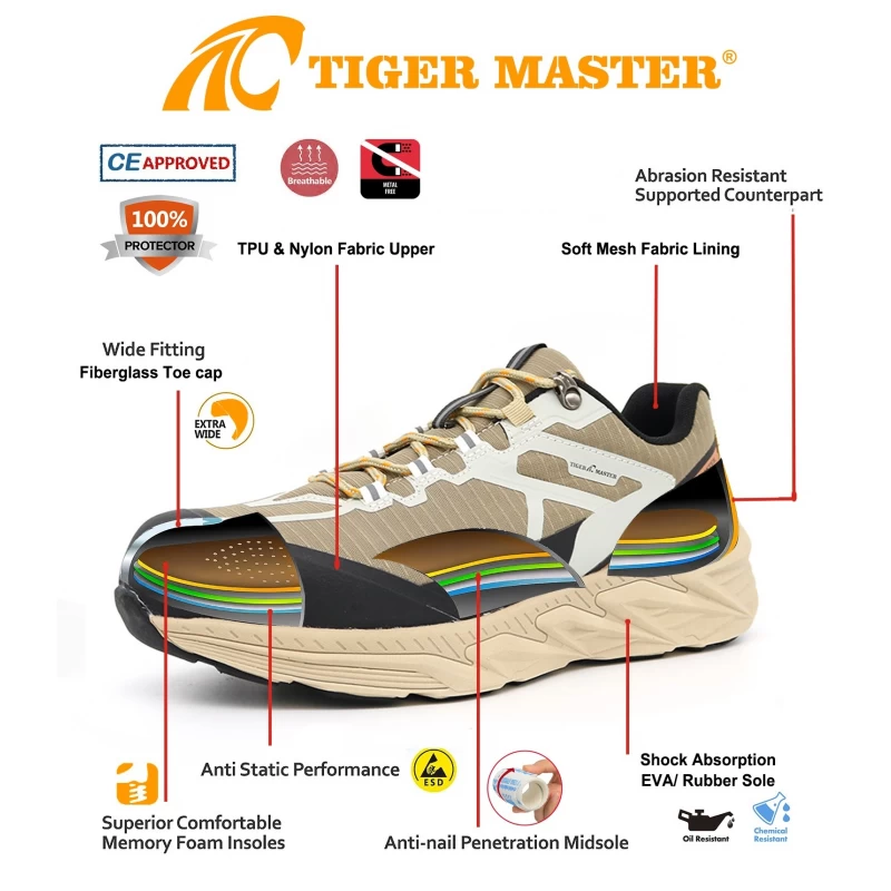 الصين TM2030 Tiger Master New Light Weight Fashion Sport Safety Shoes الصانع