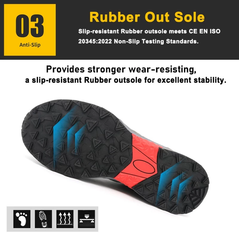 China TM2031 New Anti-skid Fiberglass Toe Hiking Sport Safety Shoes Light Weight manufacturer