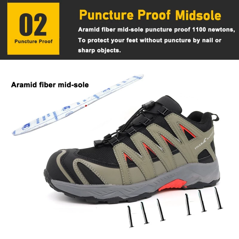 China TM2031 New Anti-skid Fiberglass Toe Hiking Sport Safety Shoes Light Weight manufacturer