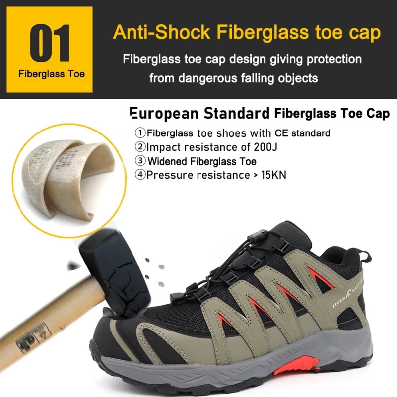 China TM2031 New Anti-skid Fiberglass Toe Hiking Sport Safety Shoes Light Weight manufacturer