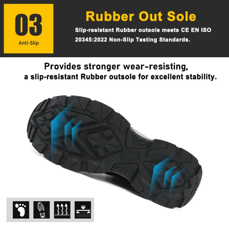 China TM196 Echte lederen glasvezel teen anti punctie waterdichte veiligheidsschoenen mannen fabrikant
