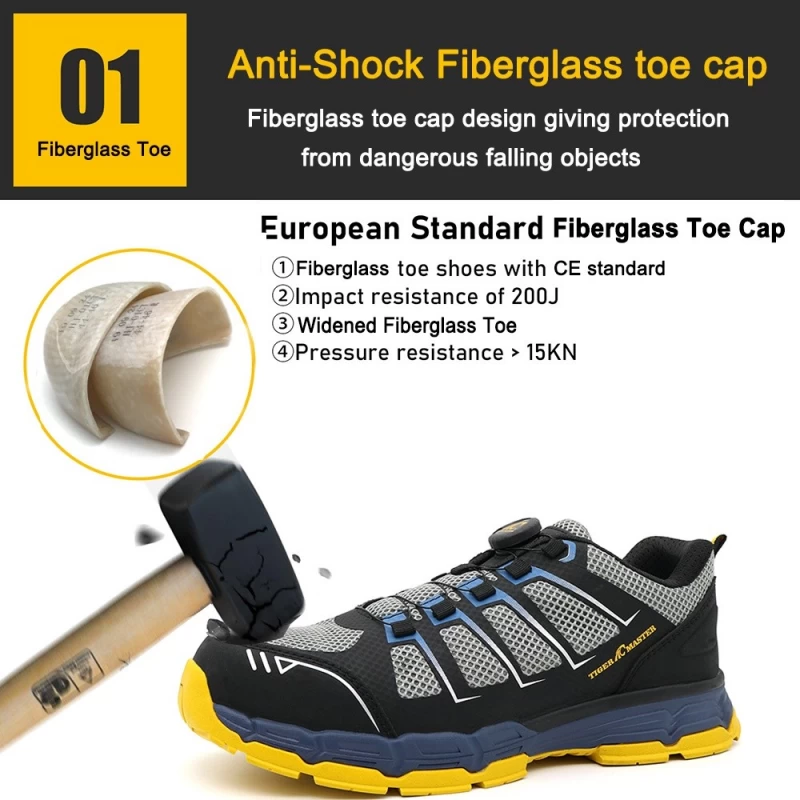 China TM2035-1 Twist Lock Anti-skid Fiberglass Toe Sneaker Safety Shoes manufacturer