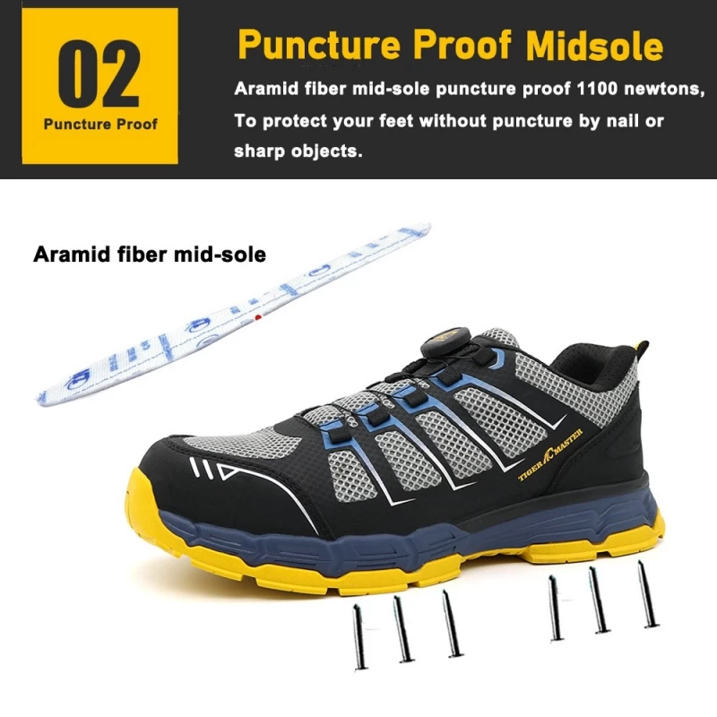China TM2035-1 Twist Lock Anti-skid Fiberglass Toe Sneaker Safety Shoes manufacturer