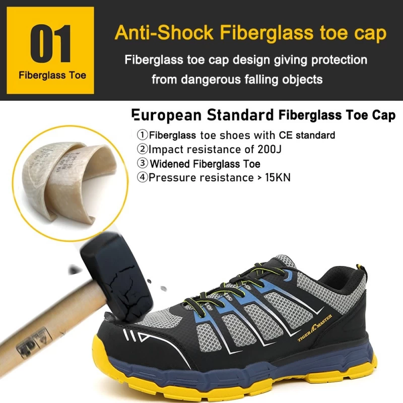 China TM2035-2 Anti-skid Fiberglass Toe Anti Static Workshop Sport Safety Shoes manufacturer