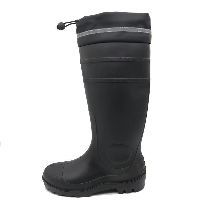 China GB06 Waterproof Anti-slip Non Safety PVC Rain Boots with PU Collar manufacturer