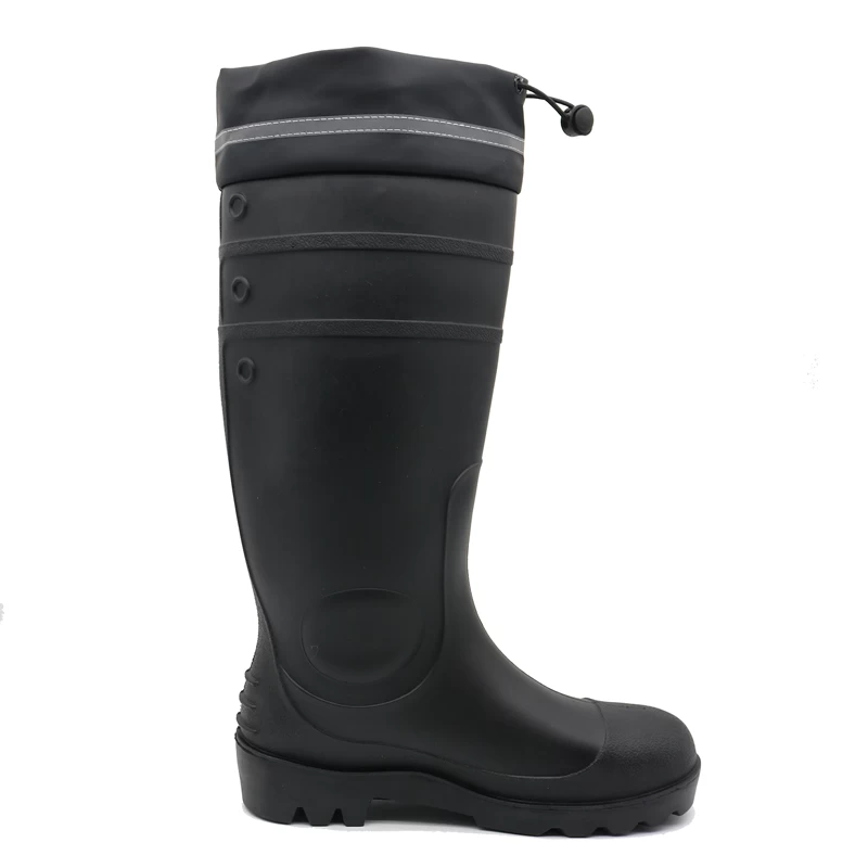 China GB06 Waterproof Anti-slip Non Safety PVC Rain Boots with PU Collar manufacturer
