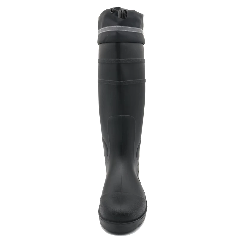 China GB06 Waterproof Anti-slip Non Safety PVC Rain Boots with PU Collar manufacturer