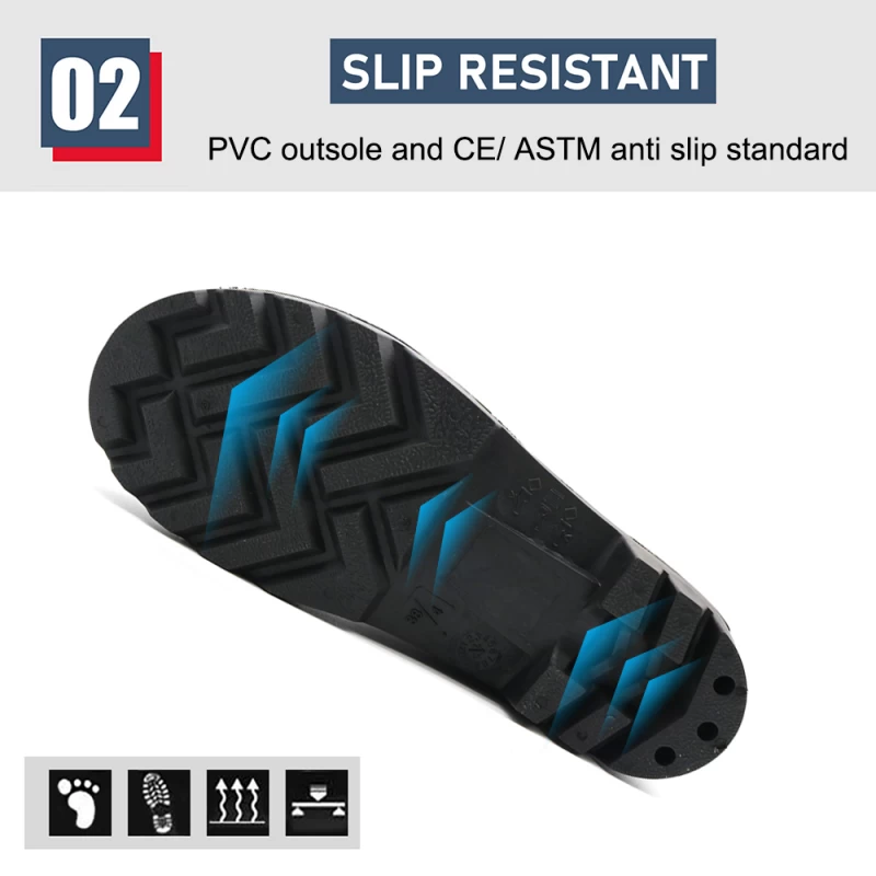 China GB06 Waterproof Anti-slip Non Safety PVC Rain Boots with PU Collar manufacturer